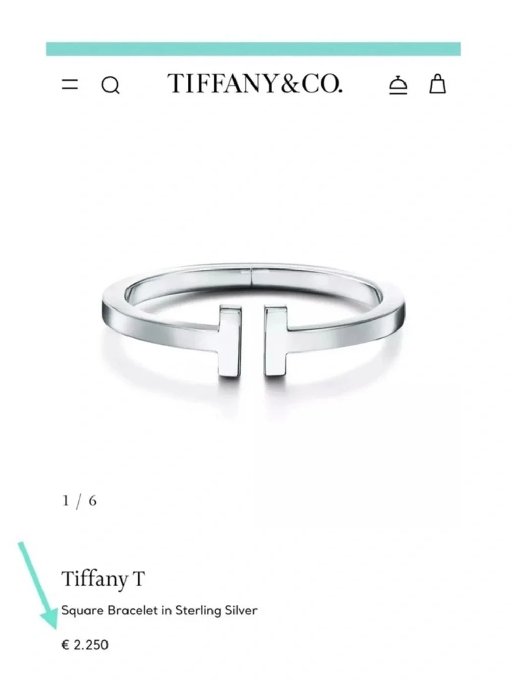 Tiffany & Co. T Square Bracelet in Sterling Silver 925 Gift Pouch, Box & Bag - Picture 13 of 14